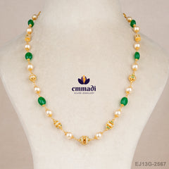 Sashi Pearls Green Chain