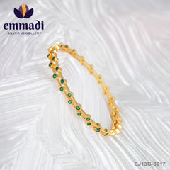 Arnavi Premium Cz Green Bangles