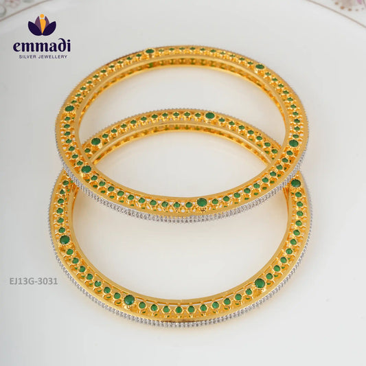 Askini Premium Cz Green Bangles