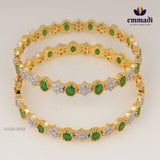 Athari Premium Cz Green Bangles