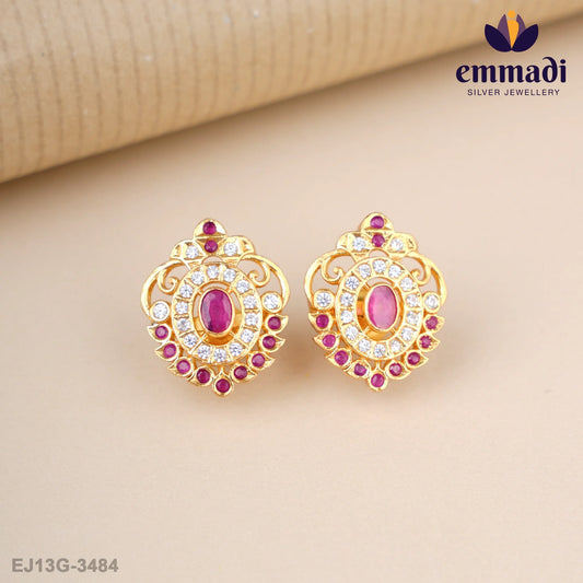Hemali Stone Red Studs