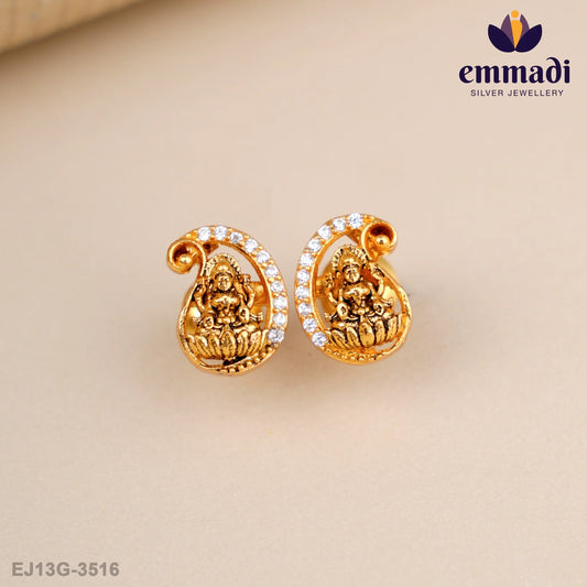 Igudi Nakshi White Studs