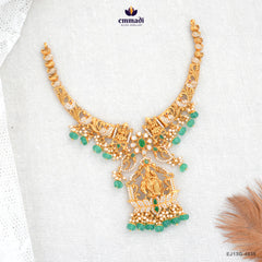 ISAIPRIYA Exquisite Green CZ Nakshi Necklace