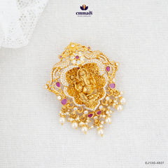 JAGANMATA Exquisite Pink CZ Nakshi Pendant