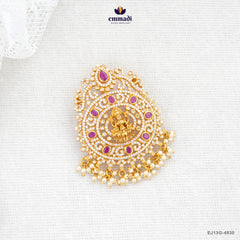 JAGANMATRI Silver CZ Nakshi Pendant