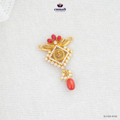 JAIMATHI Exquisite Orange Nakshi Pendant