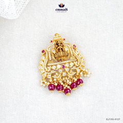 JAIPRIYA Elegant Pink CZ Nakshi Pendant