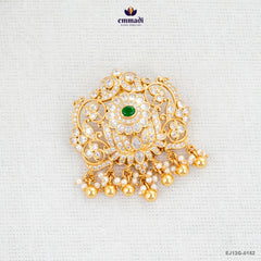 JALAJA Silver Pendant Exquisite Green Stone