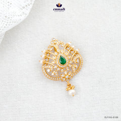 JANAVARTHINI Elegant Green Stone Pendant