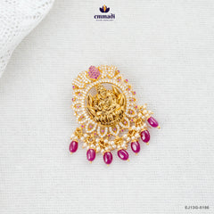 JAYAVANTI Exquisite Pink CZ Nakshi Pendant