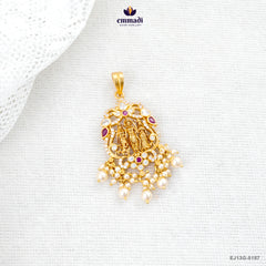 JAYEETA Exquisite Pink CZ Nakshi Pendant
