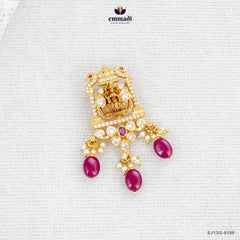 JAYITA Exquisite Pink CZ Nakshi Pendant