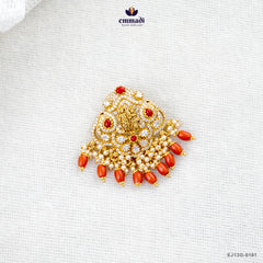 JAYSHRI Exquisite Orange CZ Nakshi Pendant