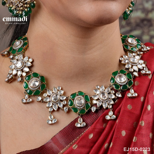 Kajari Moissanite Green Necklace