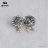 Sunita's Oxidised White Ear Tops - Handcrafted Indian Jewellery