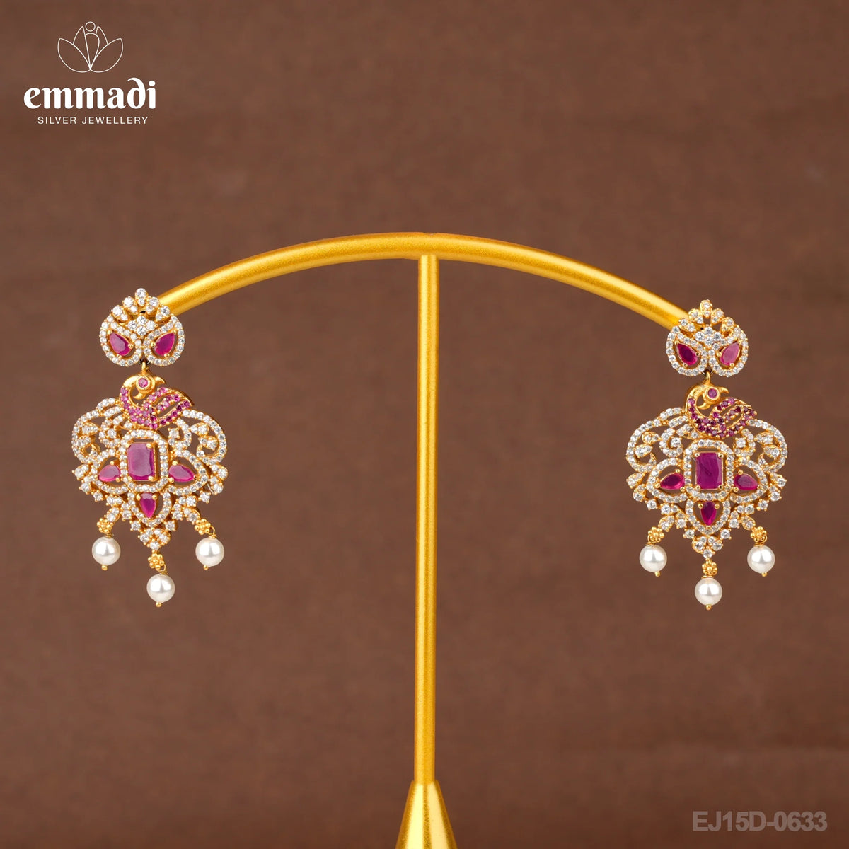 Rajeshwari Jewels: CZ Red Hangings