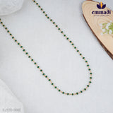 Rani Jewels - Beads Green Chain Handcrafted with Pure Gold Plating 92.5 Silver