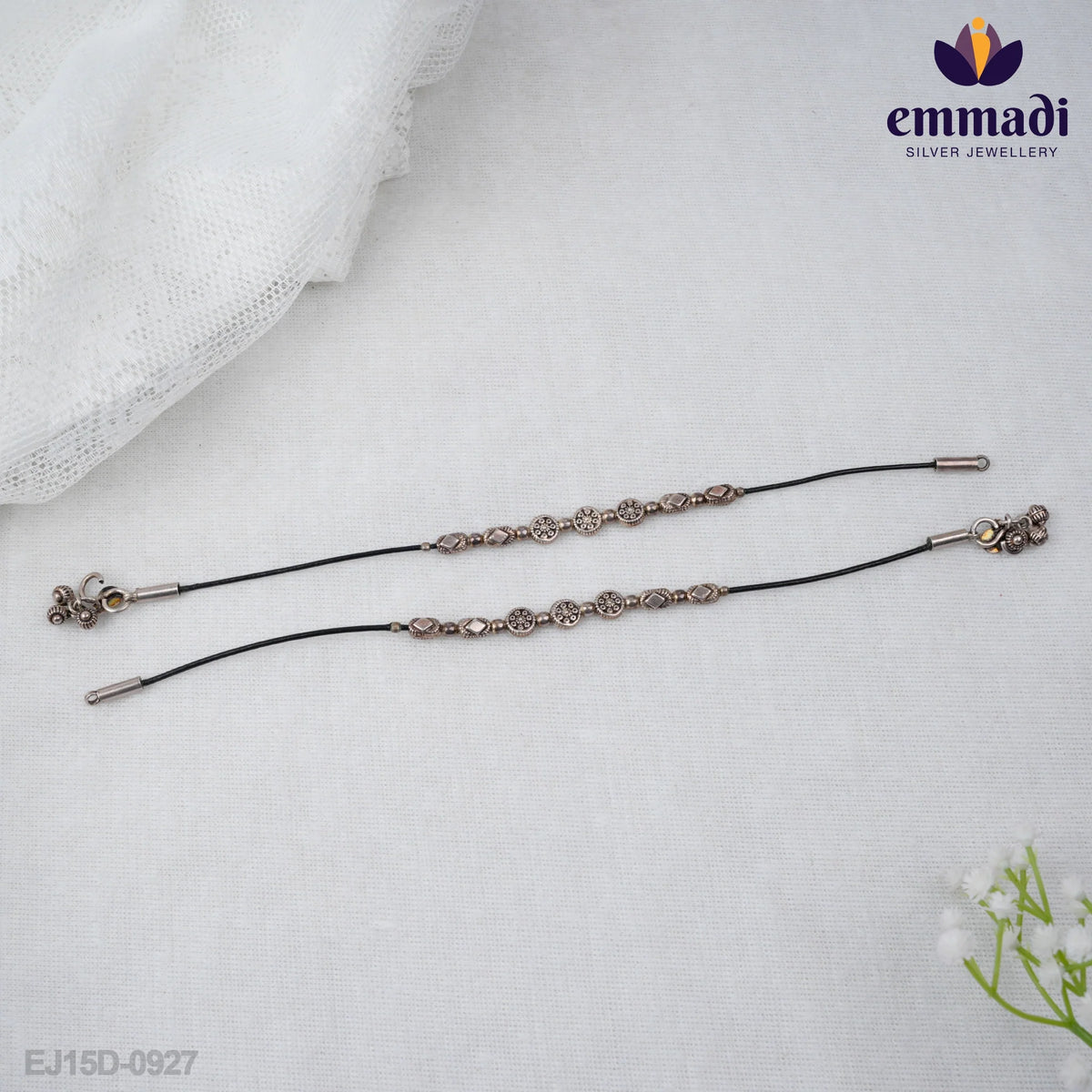 Radhika's Silver Anklelets: Handcrafted with Pure Gold Plating