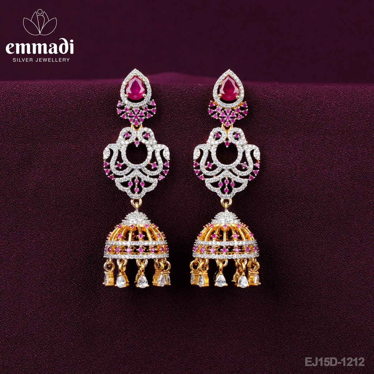 Ashalata Buttalu CZ Red: Handcrafted Royal Jewellery