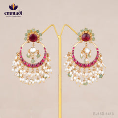 Kashvi Kundan Pink Hangings