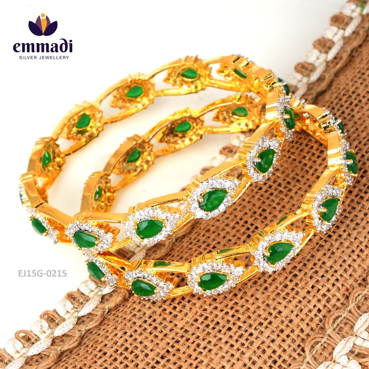 Marici Premium Cz Green Bangles