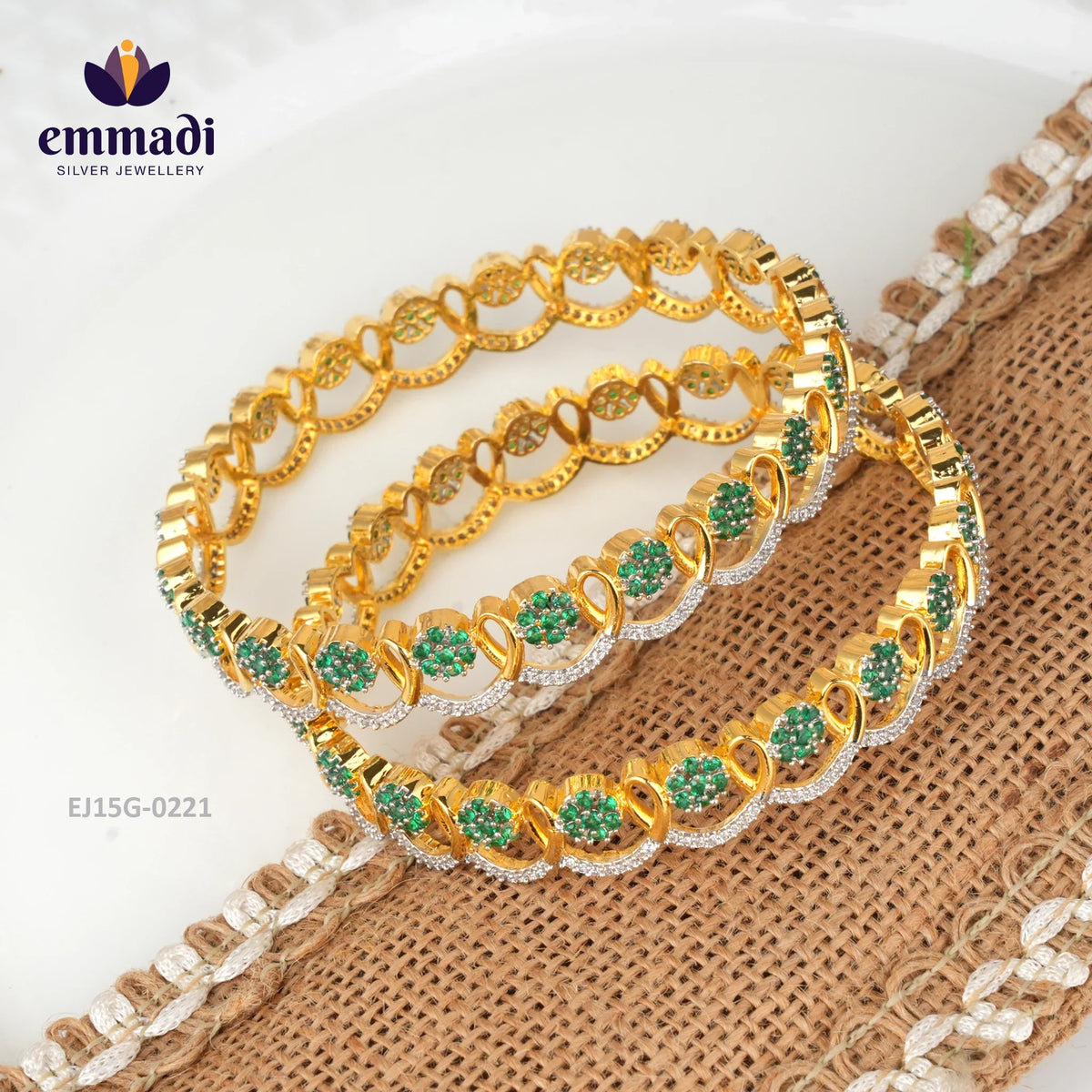 Mayuri Premium Cz Green Bangles