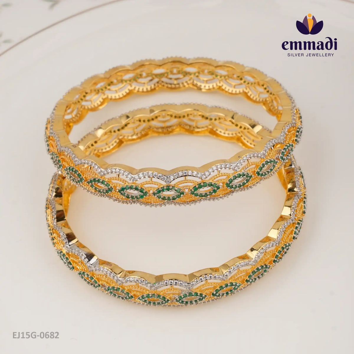 Shilpi Premium Cz Green Bangles