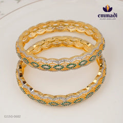 Shilpi Premium Cz Green Bangles