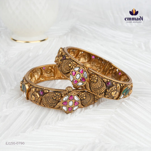 Sudevi Kundan Nakshi Multi Bangles