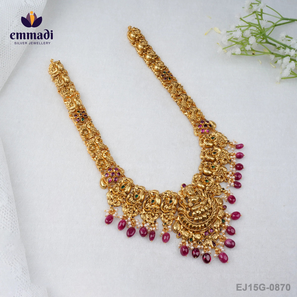 Prity Pagadam: Long Kundan Nakshi Necklace