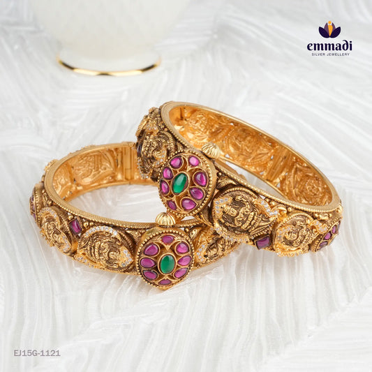 Basanti Kundan Nakshi Multi Bangles