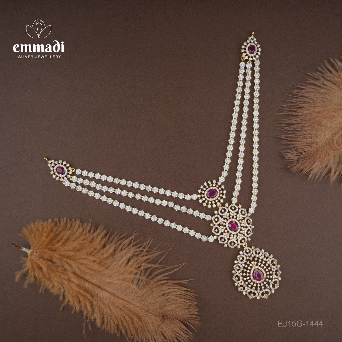 Jallavi Premium Cz Pink Necklace