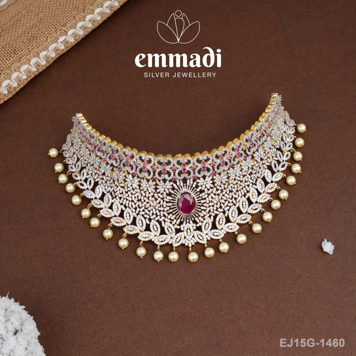 Jayanti Premium Cz Pink Choker