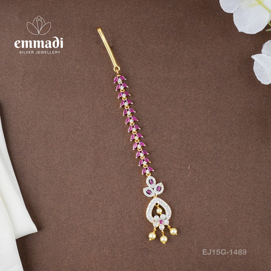 Maangtikka Ethika Diamond Type Emmadi Silver Jewellery