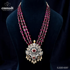 Sanskriti Jewels: Premium Indian CZ Red Long Necklace