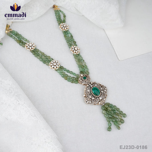 Rani's Victorian Green Long Necklace: Handcrafted Indian Jewellery Collection