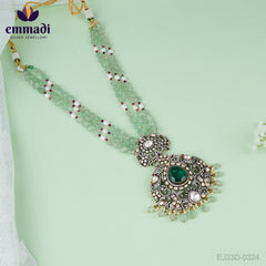 Aadyasha Varunika Long Necklace Moissanite Victorian