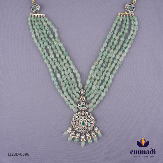 Mayukhi Victorian Green Long Necklace