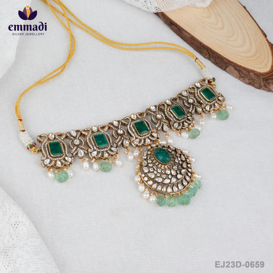 Rani's Jewels - Indian Handcrafted Victorian Green Choker