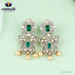Baladhya  Hangings Victorian Green: Handcrafted with Pure Gold Plating 92.5 Silver