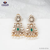 Suman's Victorian Green Hangings: Handcrafted Indian Jewellery with Pure Gold Plating