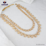 Manisha's Moissanite White Long Necklace: Handcrafted Jewelry With Pure Gold Plating