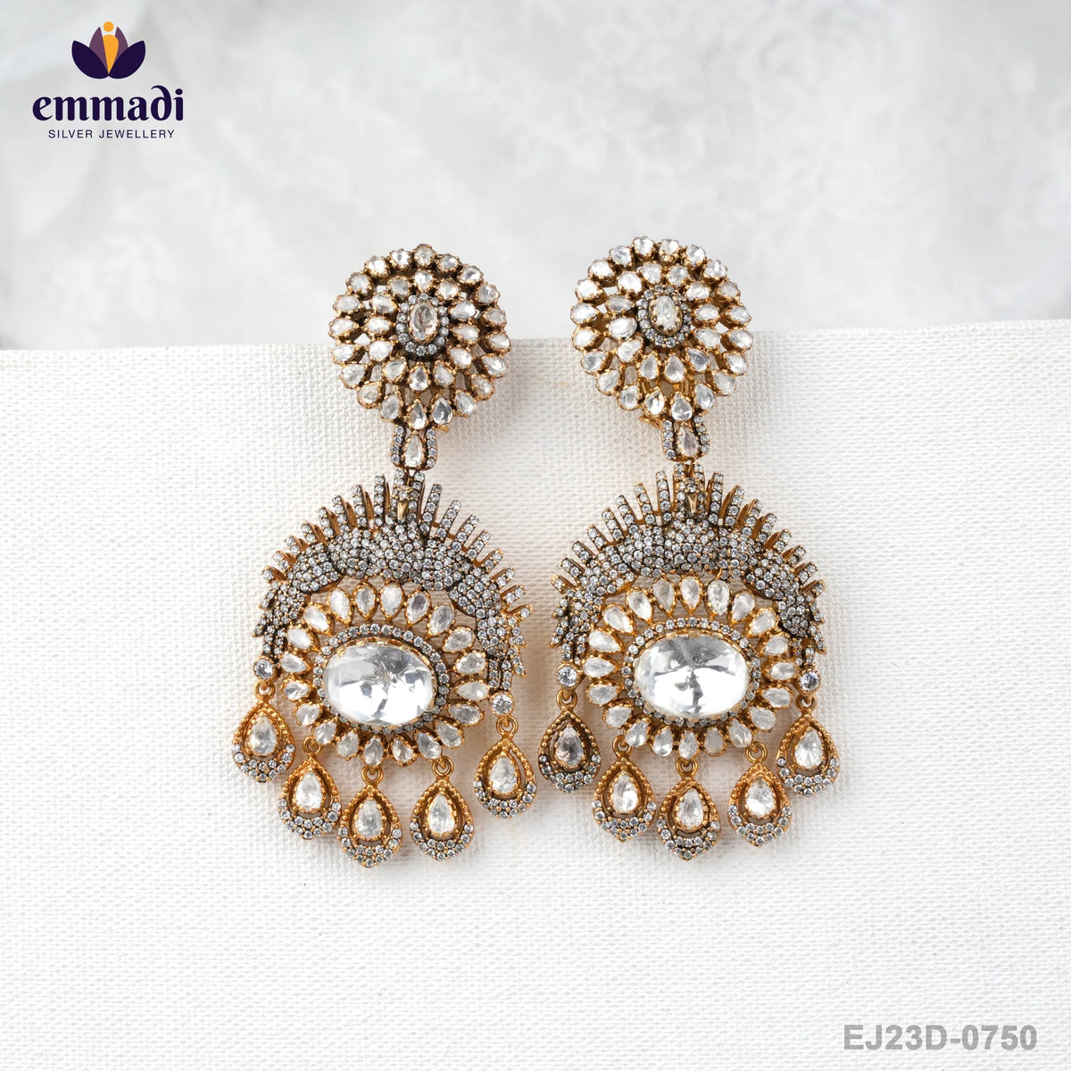 Rajkumari's Victorian White Hangings - Handcrafted Indian Jewelry