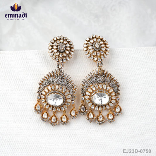 Rajkumari's Victorian White Hangings - Handcrafted Indian Jewelry