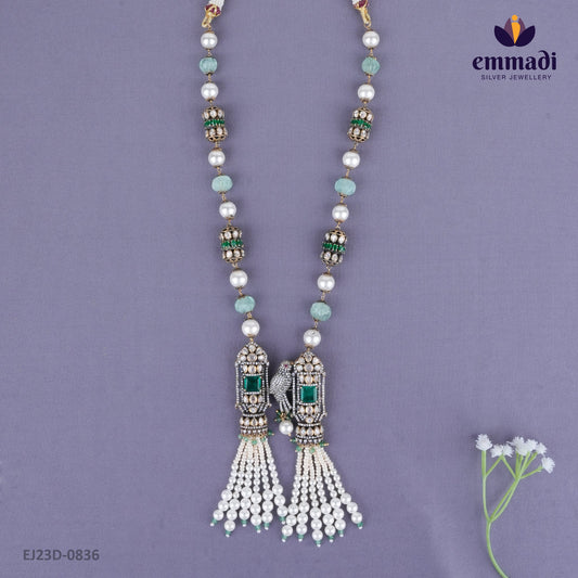 Nirupti Victorian Green Long Necklace