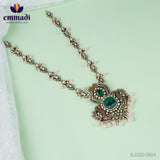 Amba Sanskrit: Long Necklace Victorian Green