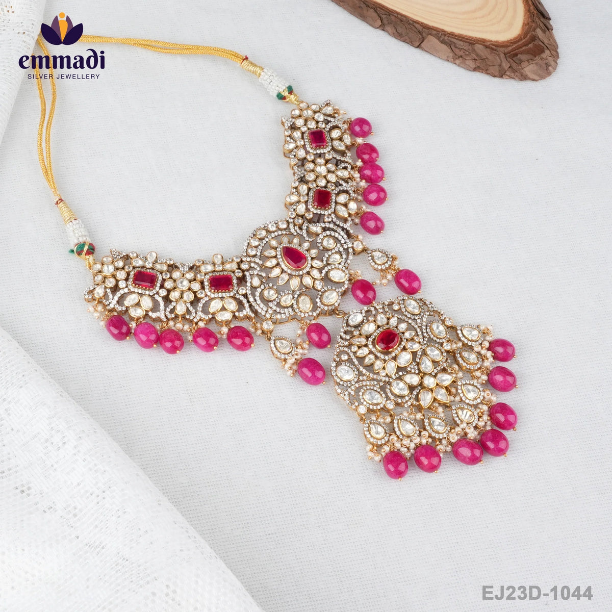 Sona's Saundarya Jewelry - Exquisite Indian Handcrafted Victorian Pink Long Necklace