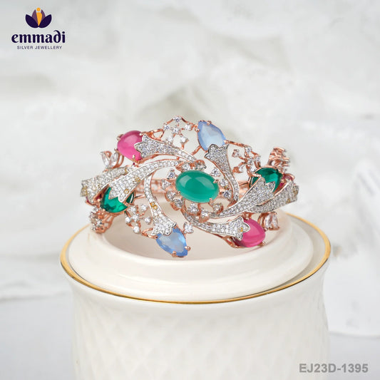 Sunita's Exquisite Two Colour Stones Multi Bracelet - Handcrafted with Pure Gold Plating and 92.5 Silver