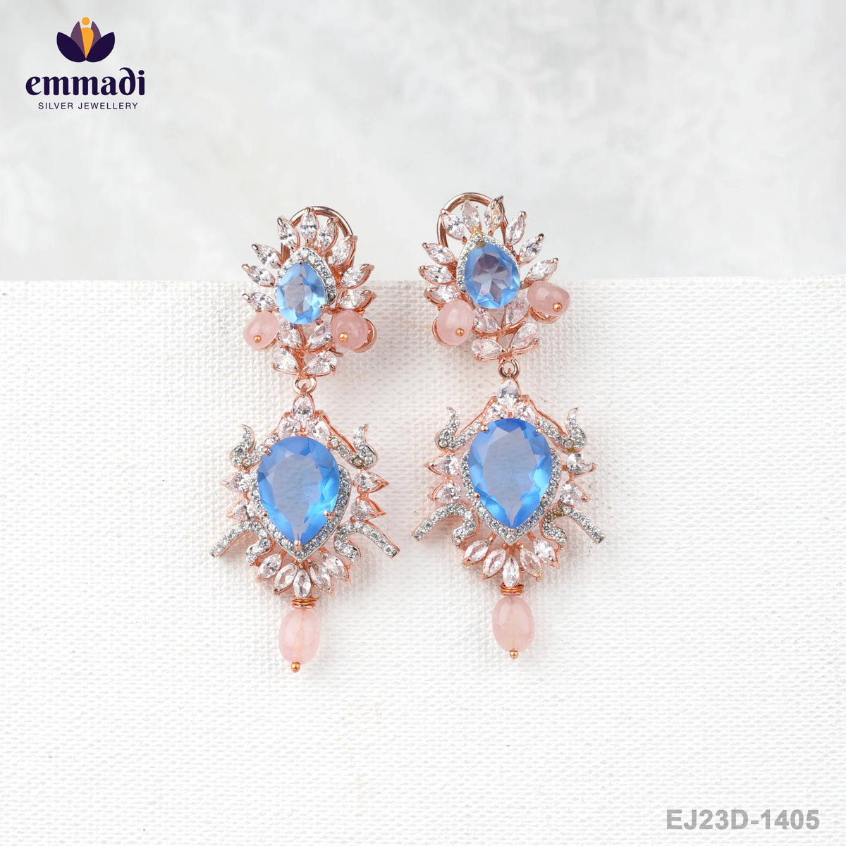 The Royal Rajput Jewels - Two Colour Stones Blue Hangings