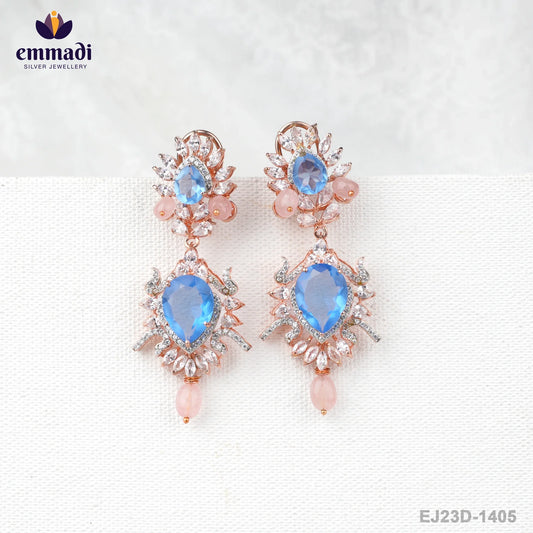 The Royal Rajput Jewels - Two Colour Stones Blue Hangings